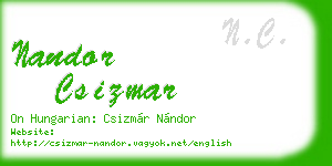 nandor csizmar business card